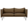 Fogia Tiki 2-seater sofa, anniversary edition, black steel - vintage tabacco