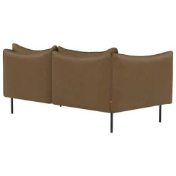 Fogia Tiki 2-seater sofa, anniversary edition, black steel - vintage tabacco