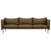 Fogia Tiki 3-seater sofa,  anniversary edition, black steel - vintage tabacco