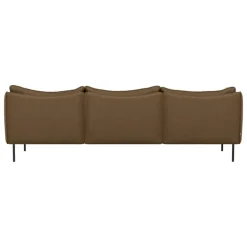 Fogia Tiki 3-seater sofa,  anniversary edition, black steel - vintage tabacco
