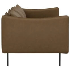 Fogia Tiki 3-seater sofa,  anniversary edition, black steel - vintage tabacco