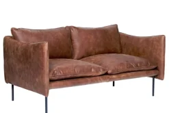 Fogia Tiki 2-seater sofa, black steel - vintage rangers leather