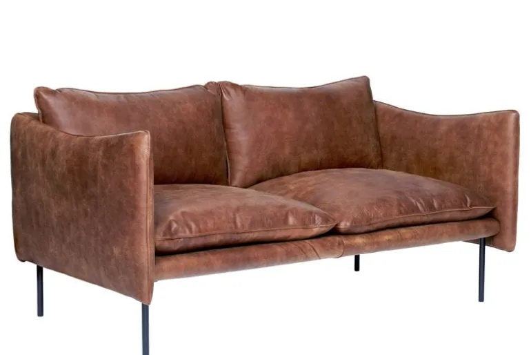 Fogia Tiki 2-seater sofa, black steel - vintage rangers leather