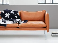 Fogia Tiki 3-seater sofa, black steel - cognac leather