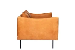 Fogia Tiki 2-seater sofa, black steel - cognac leather