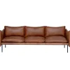 Fogia Tiki 3-seater sofa, black steel - vintage rangers leather
