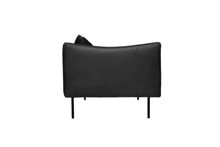 Fogia Tiki 3-seater sofa, black steel - black Elmosoft leather