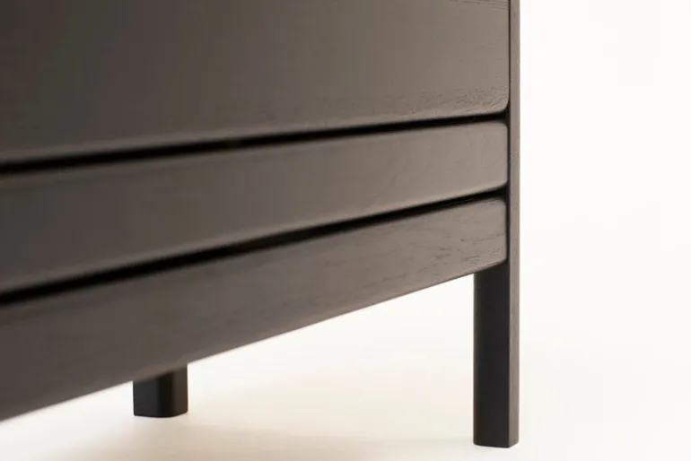 Form & Refine A Line storage bench, 111 cm, black stained oak