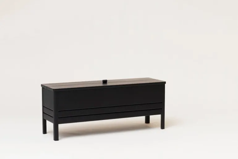 Form & Refine A Line storage bench, 111 cm, black stained oak