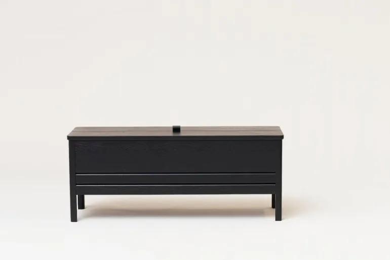 Form & Refine A Line storage bench, 111 cm, black stained oak