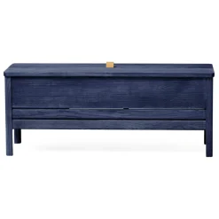 Form & Refine A Line storage bench, 111 cm, indigo blue stained ash