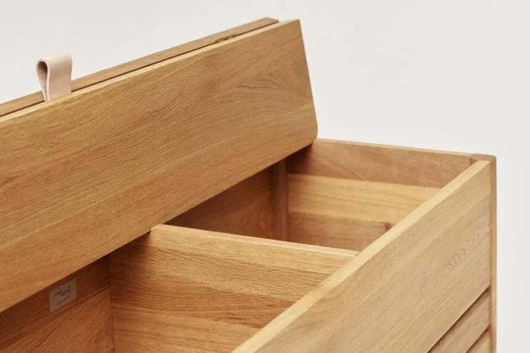Form & Refine A Line storage bench, 111 cm, oak