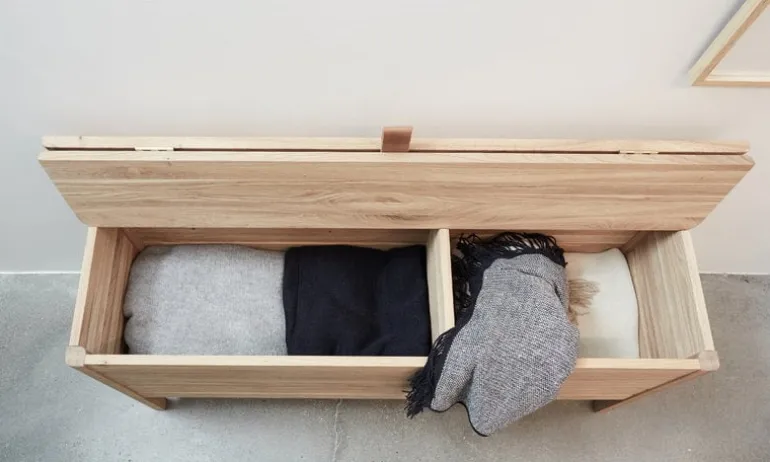 Form & Refine A Line storage bench, 111 cm, oak