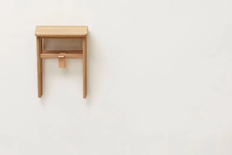 Form & Refine Angle foldable stool, white oiled oak