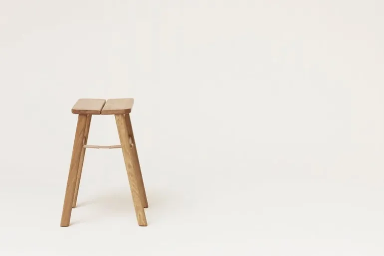Form & Refine Angle foldable stool, white oiled oak