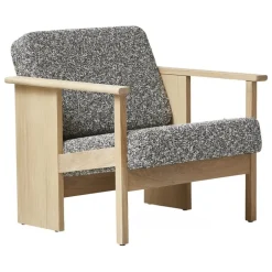 Form & Refine Block lounge chair, white oiled oak - Kvadrat Zero 0004