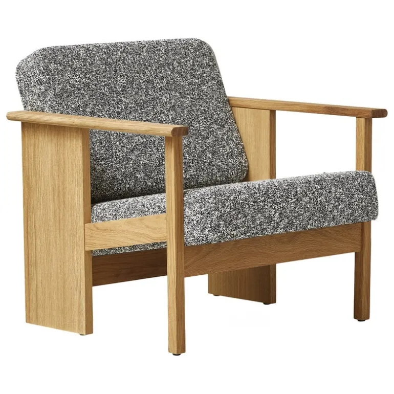 Form & Refine Block lounge chair, oiled oak - Kvadrat Zero 0004