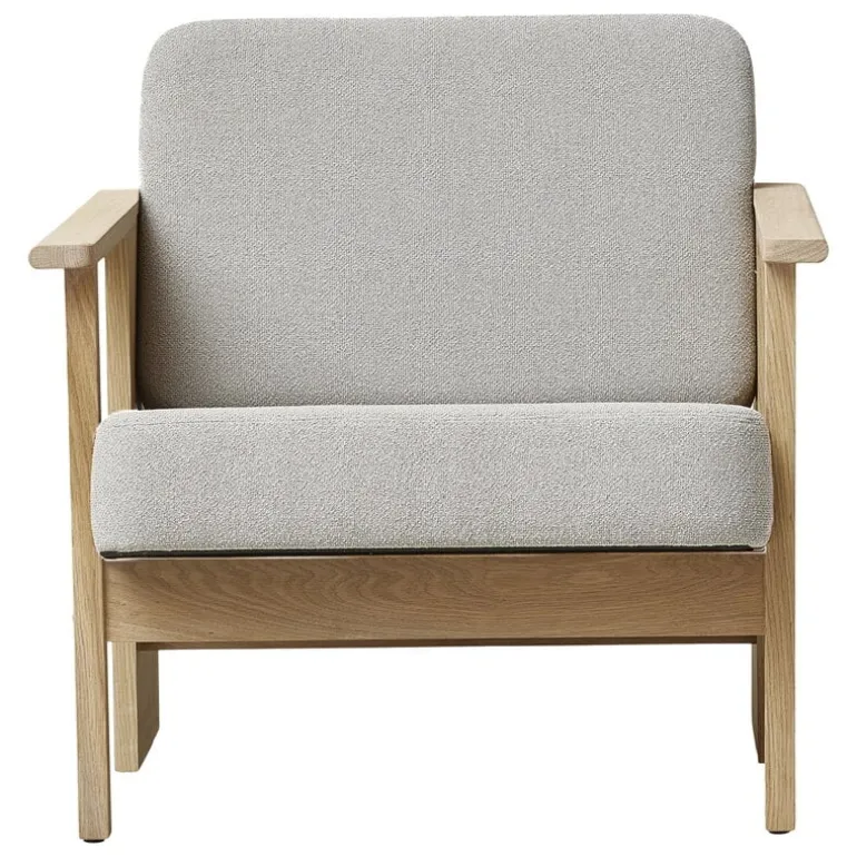 Form & Refine Block lounge chair, white oiled oak - Gabriel Grain 61247