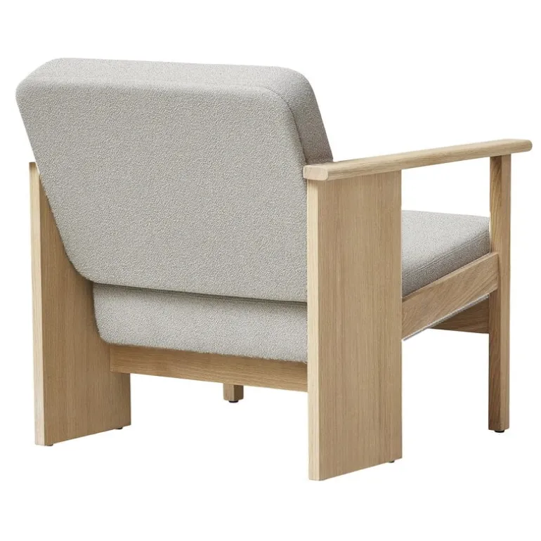 Form & Refine Block lounge chair, white oiled oak - Gabriel Grain 61247