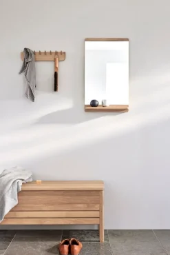 Form & Refine Rim wall mirror, white oiled oak