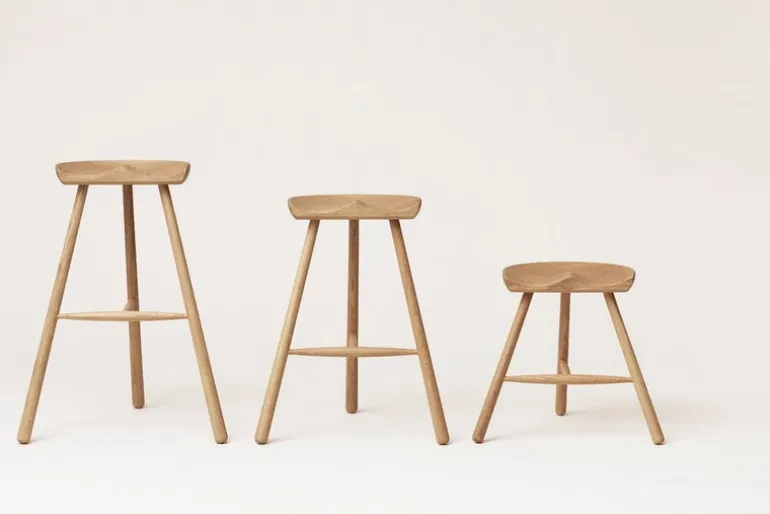 Form & Refine Shoemaker Chair No. 68 bar stool, white oiled oak