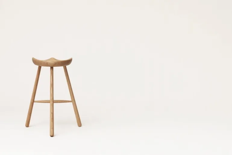 Form & Refine Shoemaker Chair No. 68 bar stool, white oiled oak