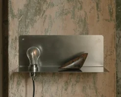 Frama 90° wall light, stainless steel