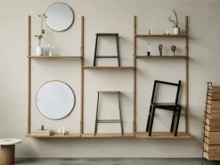 Frama Adam stool, 50 cm, anthracite leather - matt black