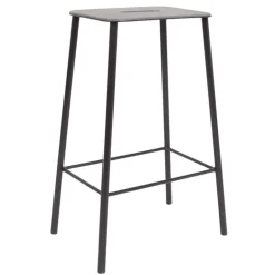 Frama Adam stool, 65 cm, anthracite leather - matt black