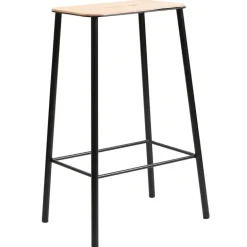 Frama Adam stool, 65 cm, natural leather - matt black