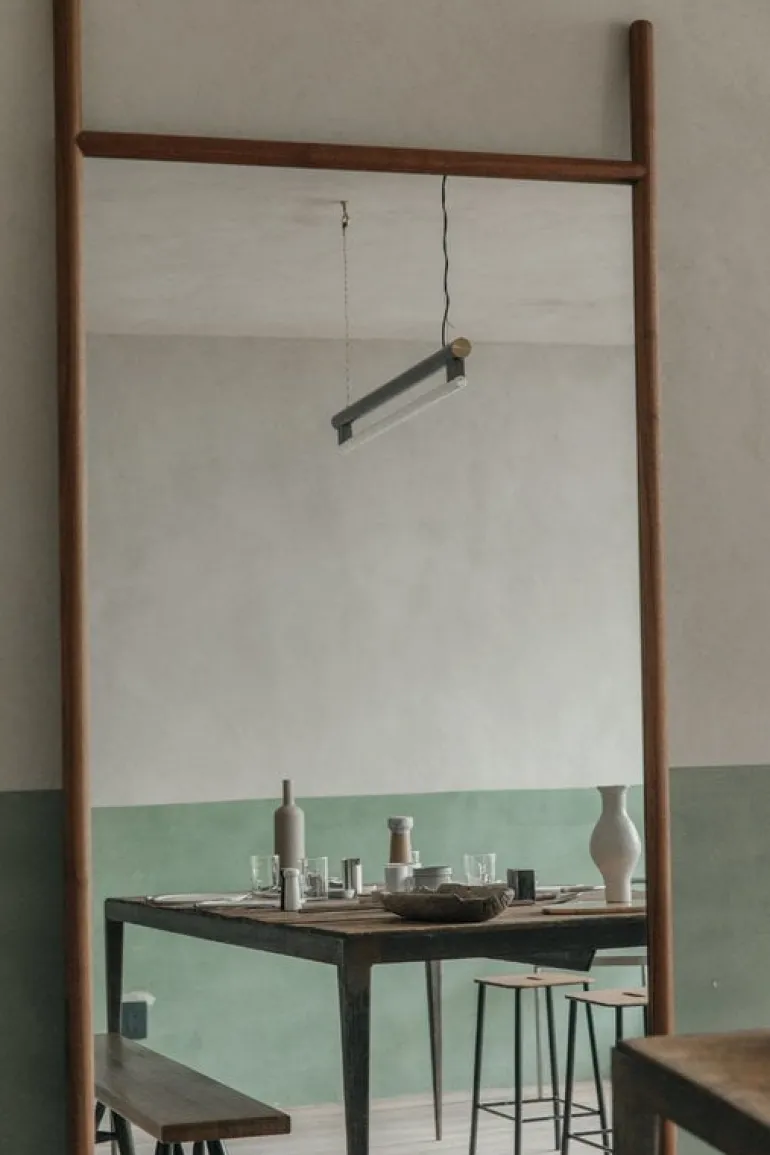 Frama Adam stool, 65 cm, natural leather - matt black