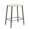 Frama Adam stool, 50 cm, natural leather - matt black