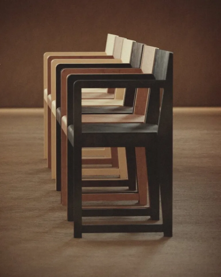 Frama Armrest Chair 01, warm brown birch