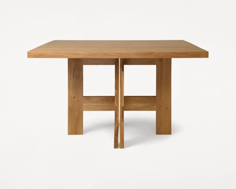 Frama Farmhouse trestle table, 120 square, natural oak