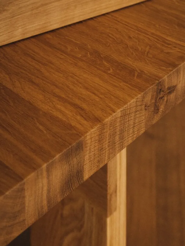 Frama Farmhouse trestle table, 120 square, natural oak