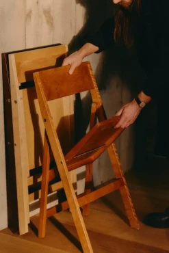 Frama Folding Flat Chair, warm brown birch