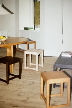 Frama Low Stool 01, dark wood