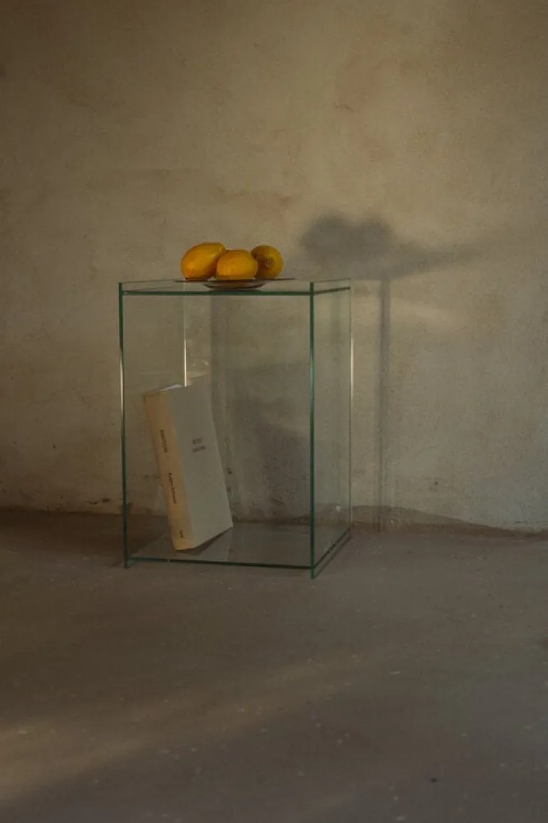 Frama Rivet Box table, clear glass