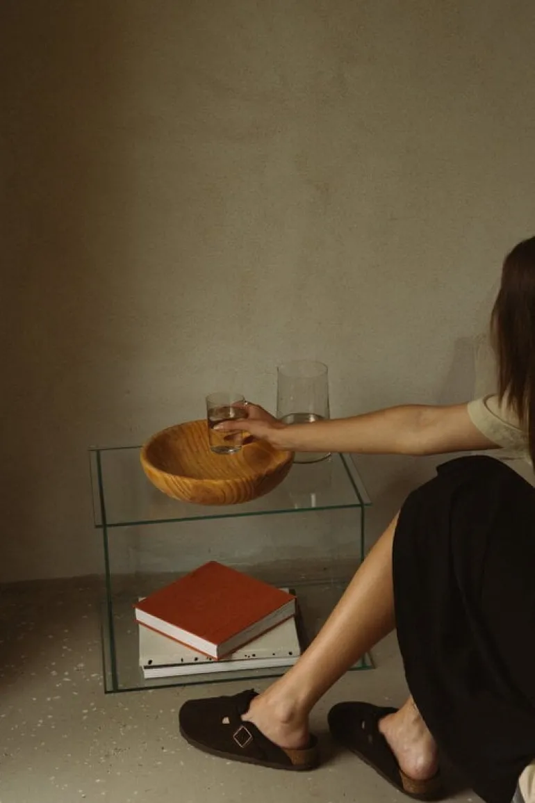 Frama Rivet Box table, clear glass