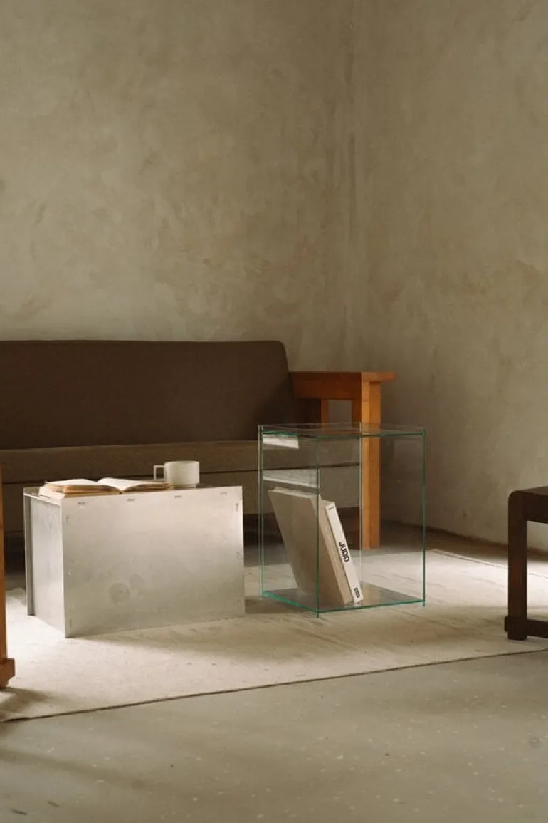 Frama Rivet Box table, clear glass