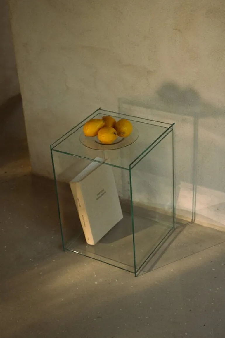 Frama Rivet Box table, clear glass
