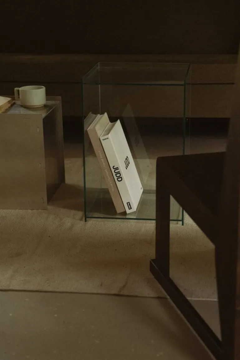 Frama Rivet Box table, clear glass