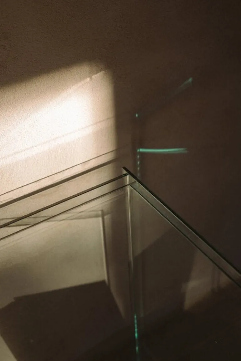 Frama Rivet Box table, clear glass