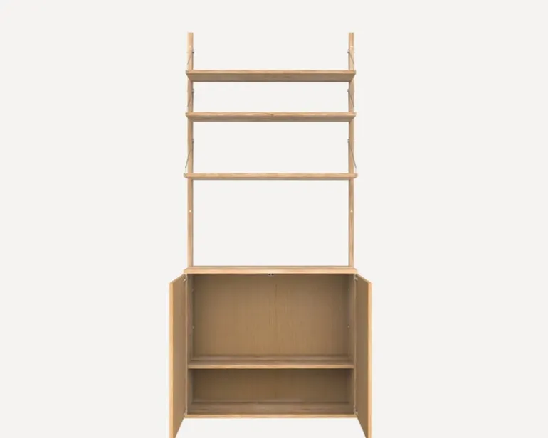 Frama Shelf Library 1852 wall shelf/cabinet, oiled oak