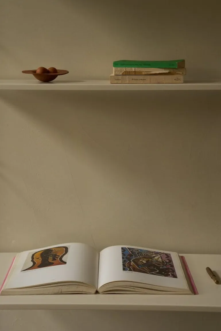 Frama Shelf Library H1852 wall shelf with desk, warm white