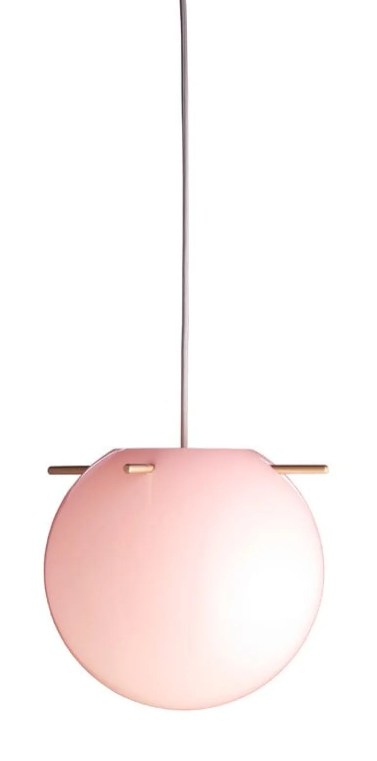 Frandsen Koi pendant, 32 cm, rose opal - brass