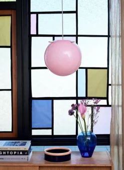 Frandsen Koi pendant, 32 cm, rose opal - brass