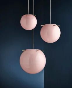 Frandsen Koi pendant, 19 cm, rose opal - brass