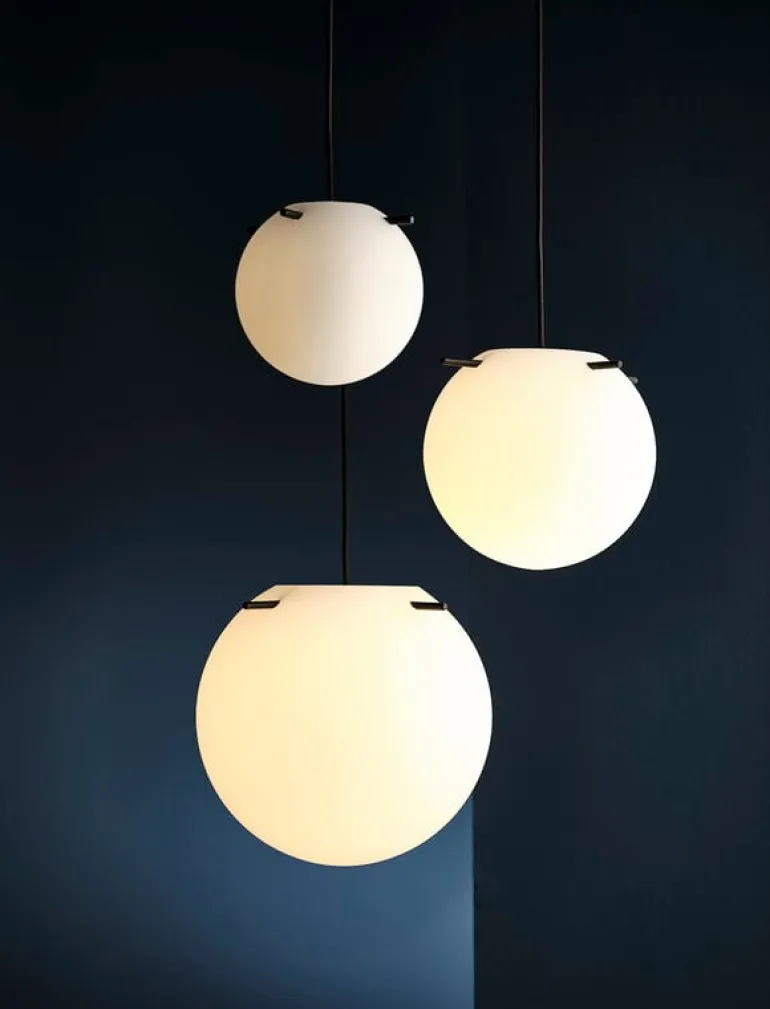 Frandsen Koi pendant, 25 cm, white opal - black