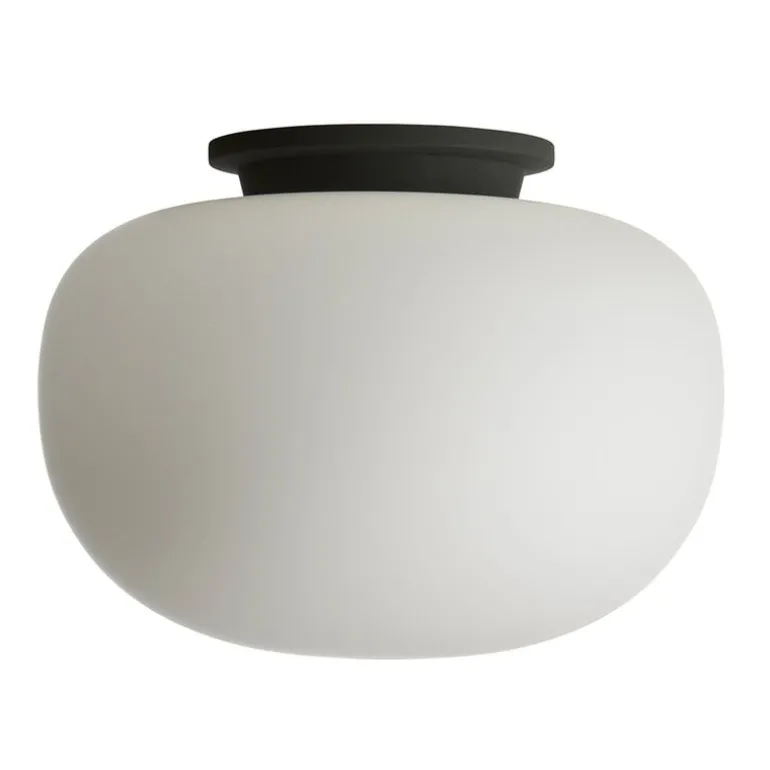 Frandsen Supernate ceiling lamp, 38 cm, white opal - black